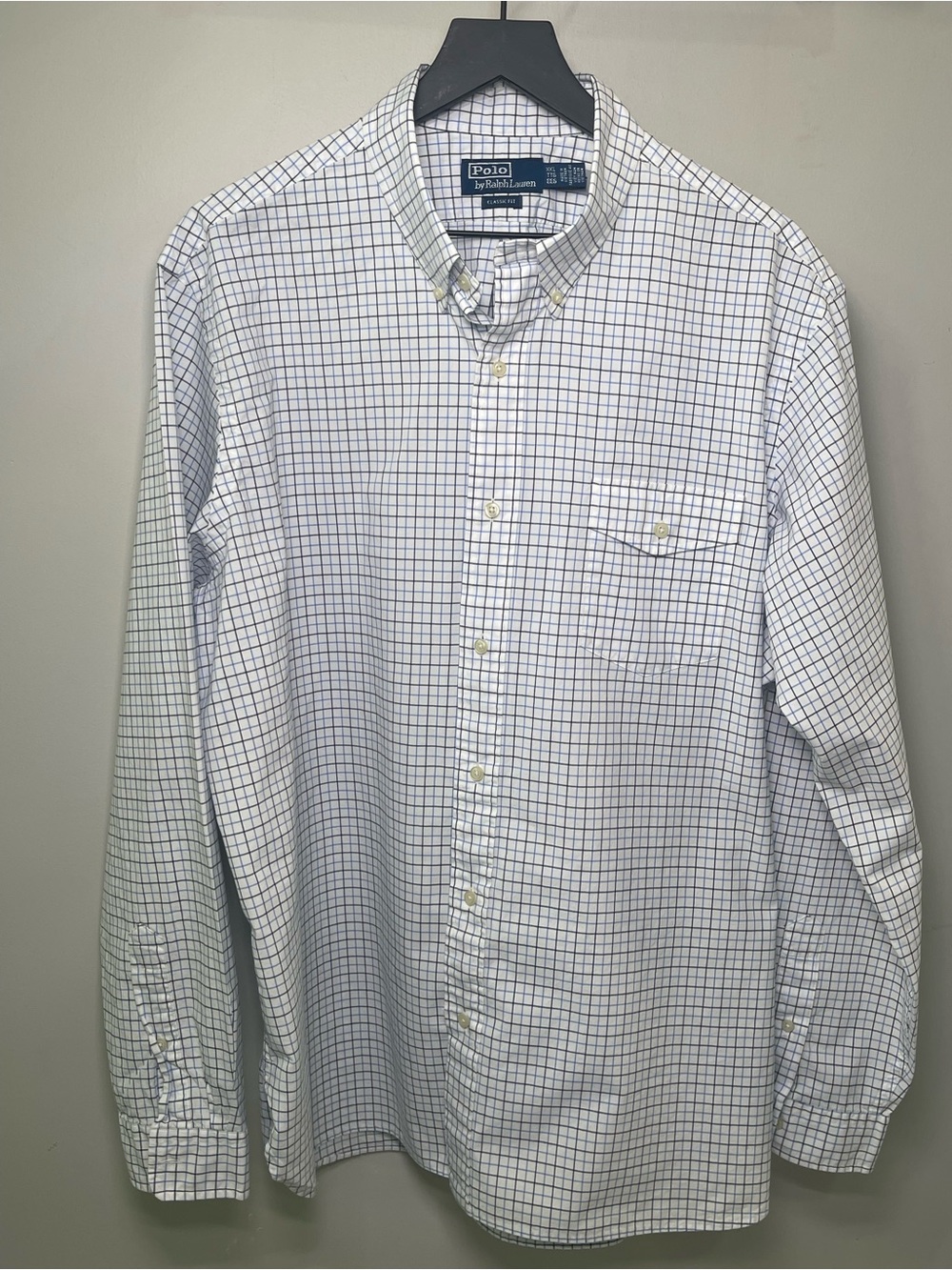 Polo by Ralph Lauren White and Navy Grid Button-Down Shirt